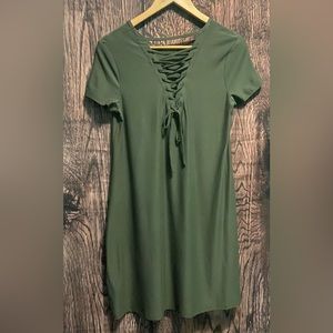 Simple forest green dress
